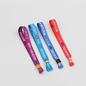 Wholesale custom polyester wristbands with one time lock