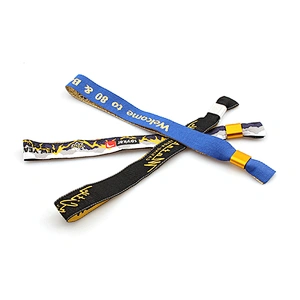 High quality Fabric One Time Use Polyester Woven Wristbands For Party