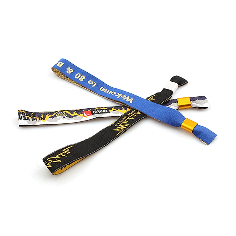 High quality Fabric One Time Use Polyester Woven Wristbands For Party