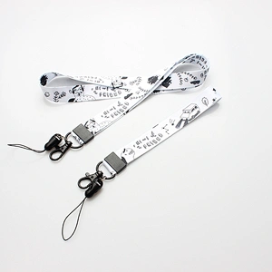 New products polyester material lanyard custom printed cartoon lanyard for student