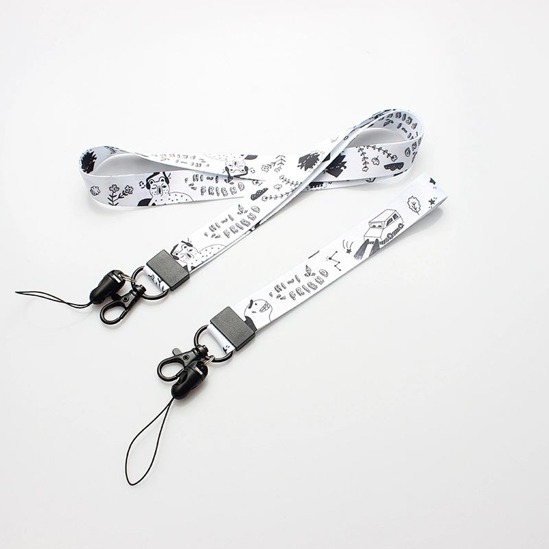 New products polyester material lanyard custom printed cartoon lanyard for student