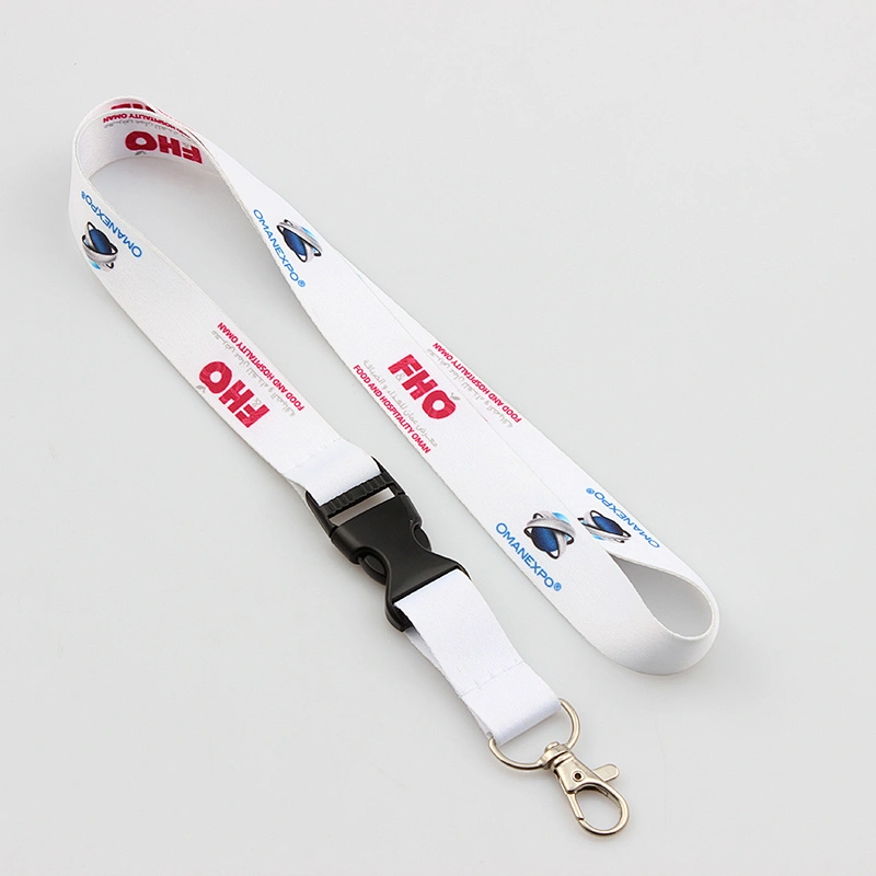 Custom Popular Printing Polyester Sublimation Lanyard with plastic hook