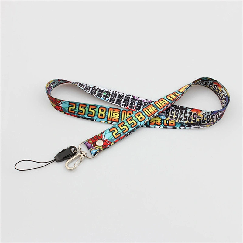 Cheap custom printed lanyard polyester design your own lanyard no minimum for mobile phone