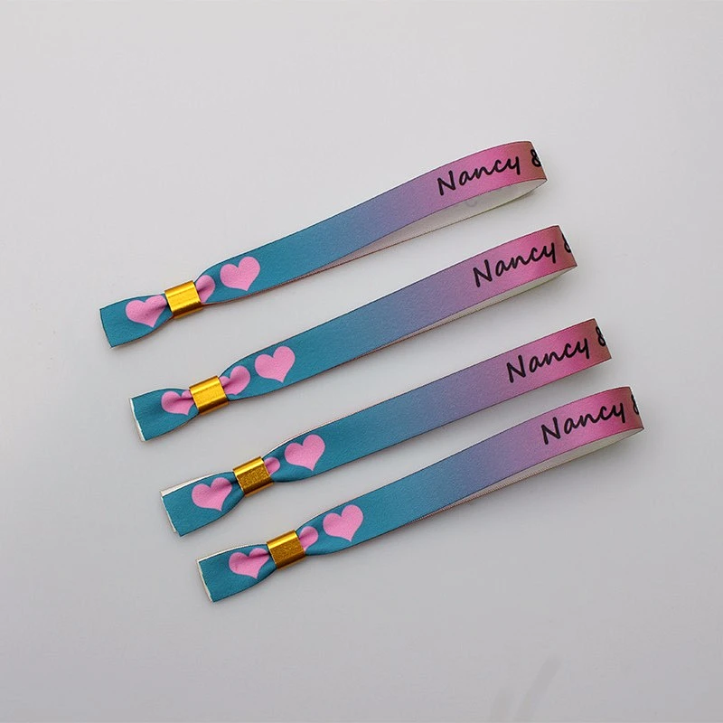 Event fabric wristband with white plastic locks wholesale bracelets