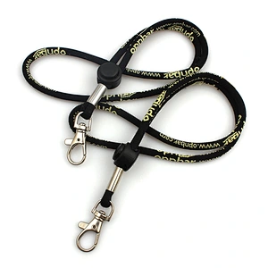 Polyester material woven jacquard custom logo lanyard keychain