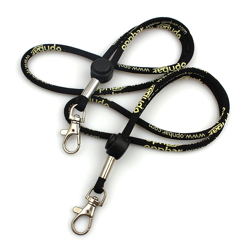 Polyester material woven jacquard custom logo lanyard keychain