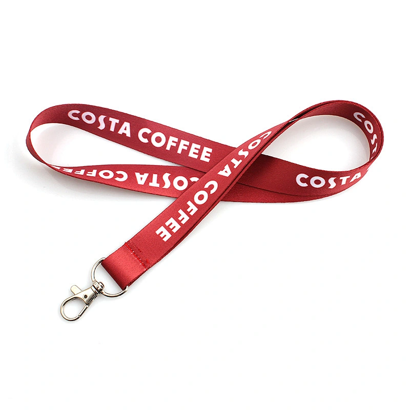 High quality custom printed logo lanyard with metal hook