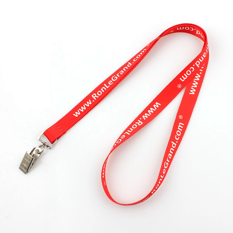 Custom made north face neck polyester call lanyard with metal clamp