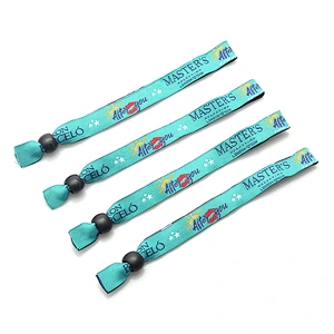 Eco-friendly woven fabric logo custom entrance numbered wristbands