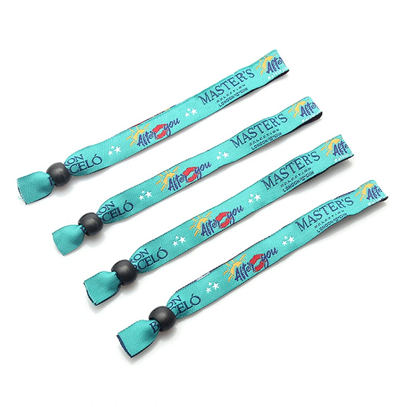 Eco-friendly woven fabric logo custom entrance numbered wristbands