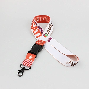 Top grade dye sublimation heat transfer printing disconnect lanyard with metal hook