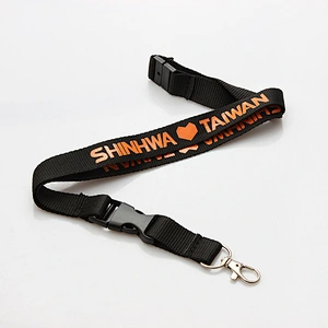 Manufacturer cheap custom printing polyester lanyard with breakaway buckle