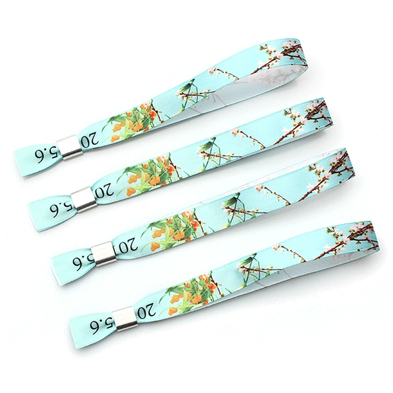 Custom cheap one-time colorful logo printing wristband