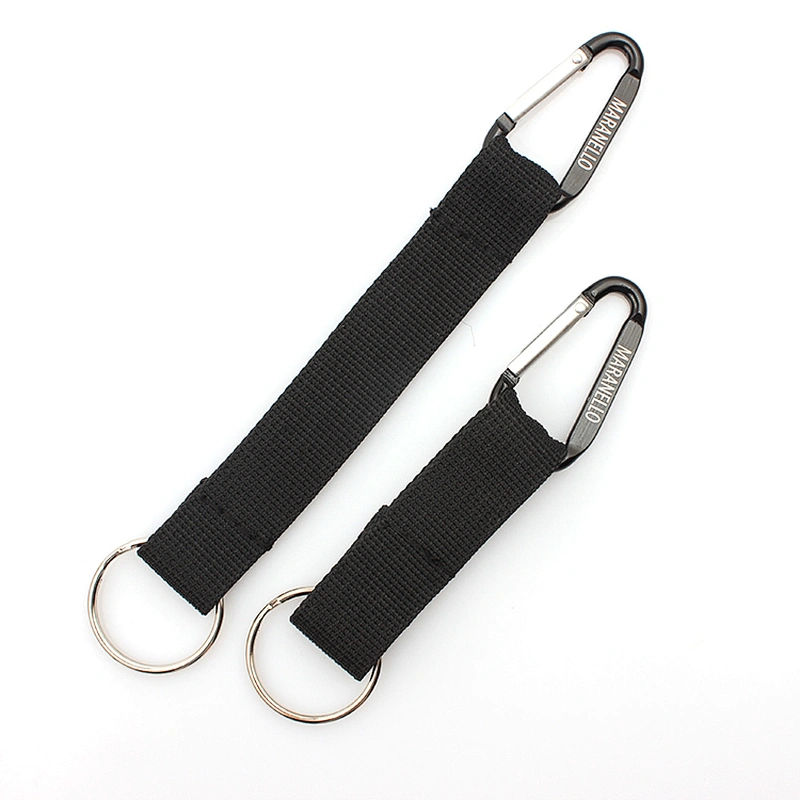 Eco-friendly promotional custom carabiner short lanyard with strap keying