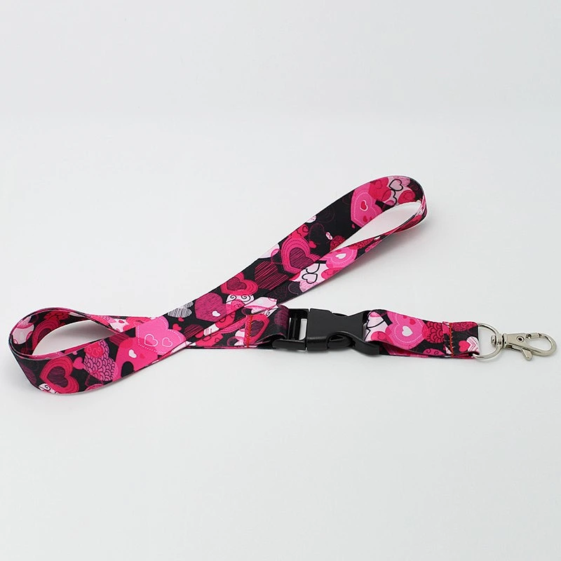 Colorful customized design polyester lanyards with metal hook