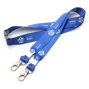 Double bulldog clip lanyards for special events (two hook / open ended)