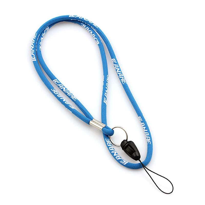 Wholesale cheap custom fashion round polyester lanyard for teenagers