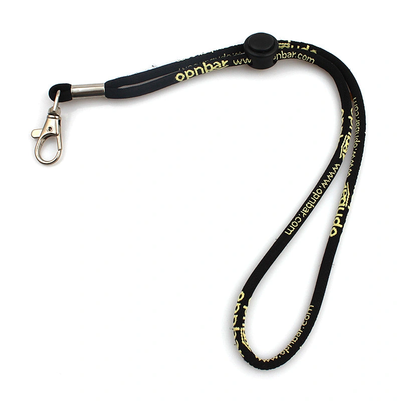 Polyester material woven jacquard custom logo lanyard keychain