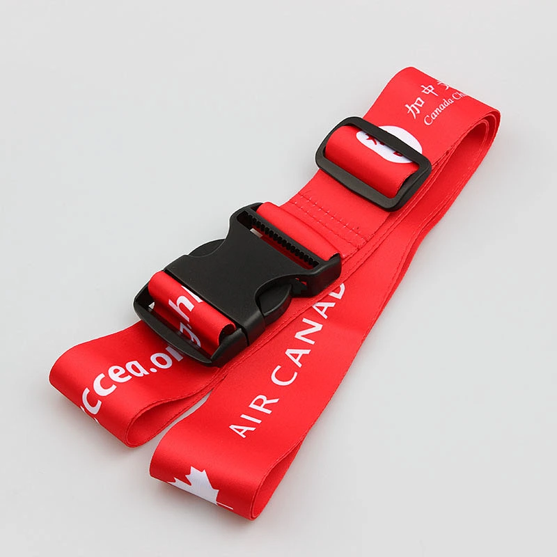 Custom sublimation printed adjustable polyester travel suitcase luggage strap