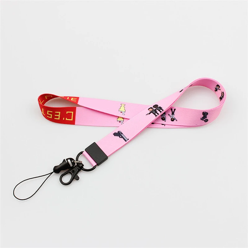 New products polyester material lanyard custom printed cartoon lanyard for student
