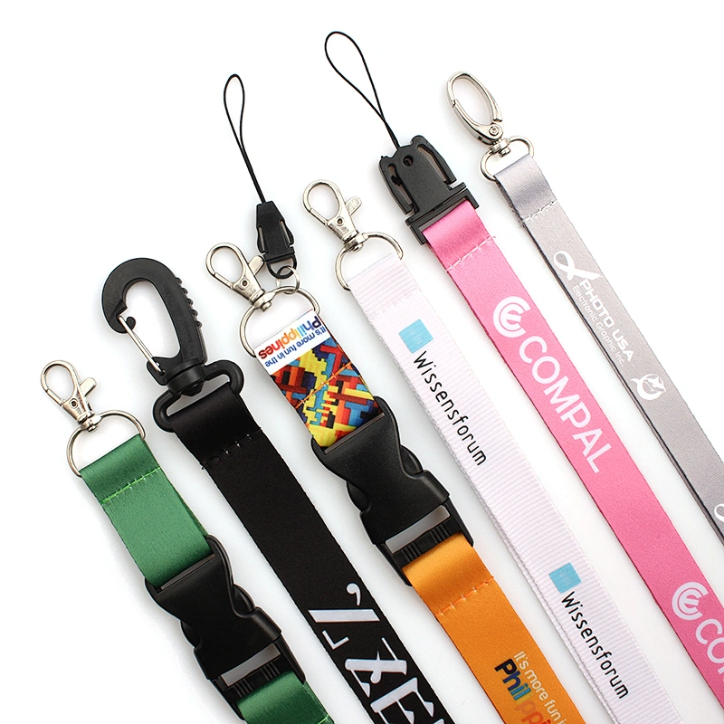 Cute dye-sublimated custom make lanyard keychain for company