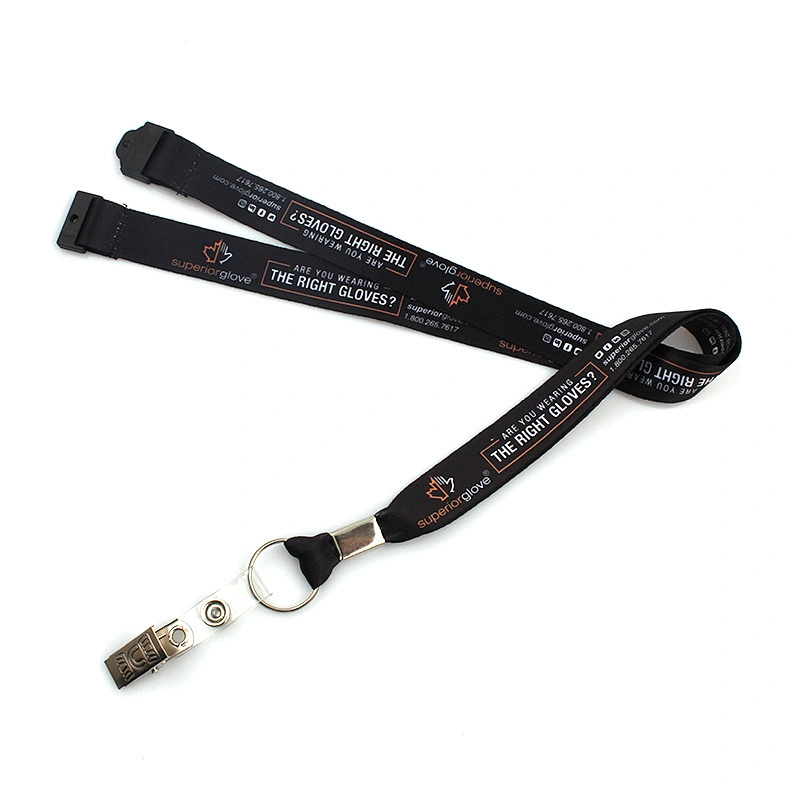 Custom made north face neck polyester call lanyard with metal clamp