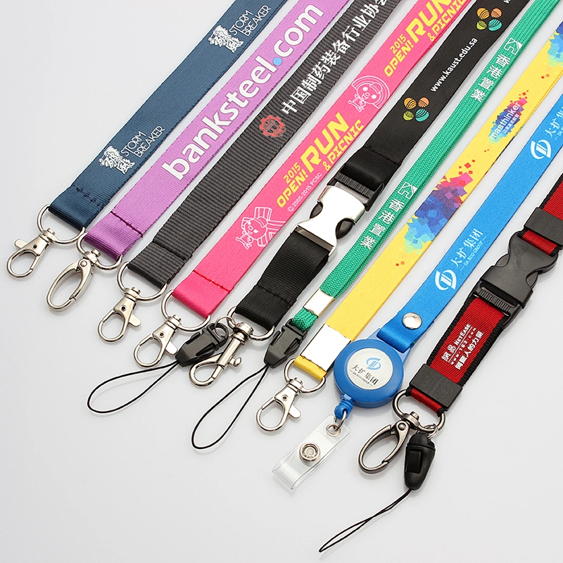Wholesale polyester neck lanyard with J-hook  minimum order