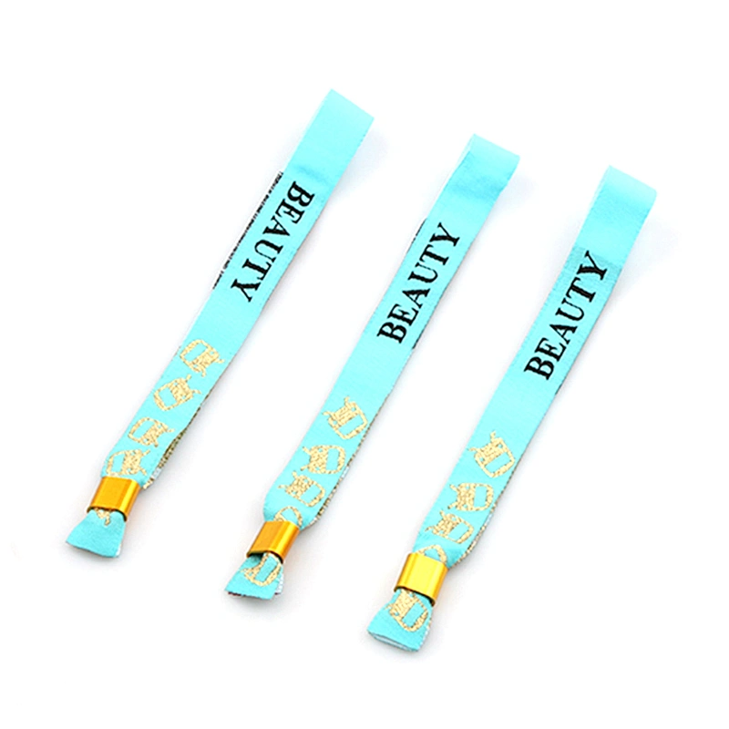 Cheap One-Time use custom printed woven custom wristband for events