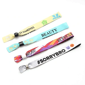 Handmade event fabric bracelets with slide lock