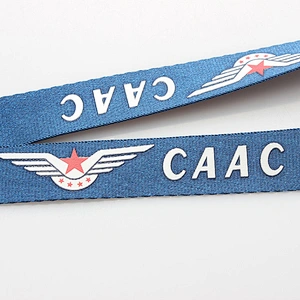 Wholesale exhibition polyester silk screen lanyard with double metal clips