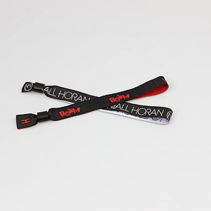 Custom Logo Fabric Promotional Bracelet Woven Cloth Wristband Events Festivals