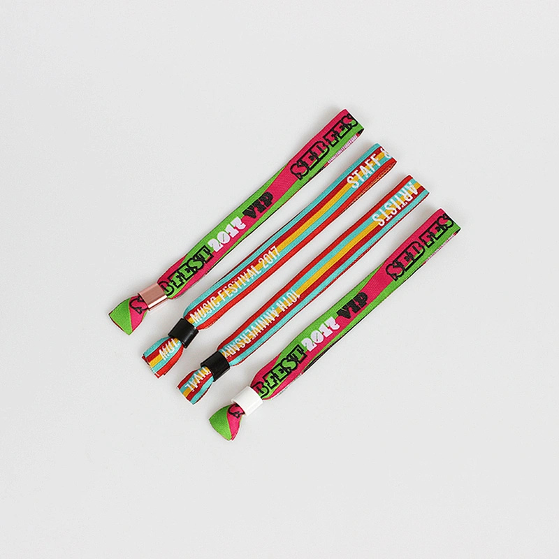 Customized Woven Cloth Wristbands Festival Wrist Tags