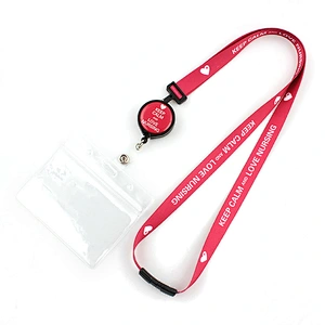 Factory custom polyester retractable badge reel lanyard