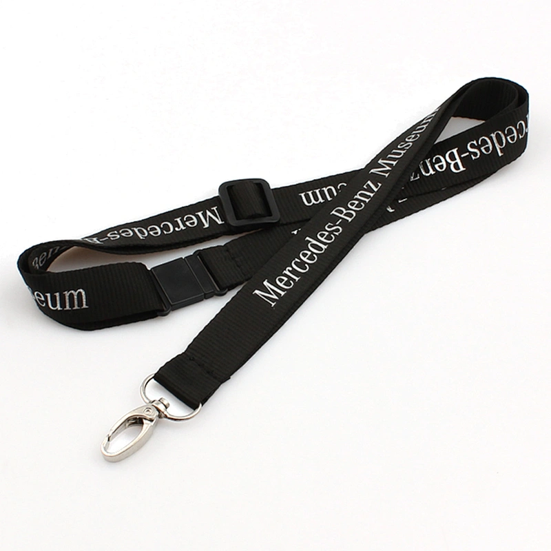 Factory sale silk screen printing breakaway neck lanyard badge holder adjustable custom logo