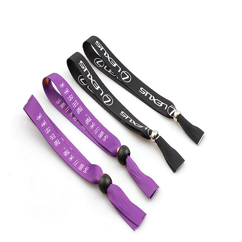 Cheap Custom Fabric Polyester Wristband with Plastic One Time Lock