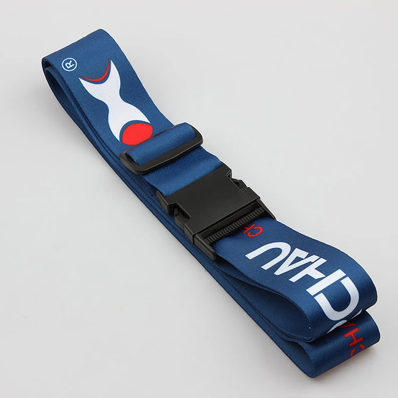 High quality polyester travel luggage strap with handle for suitcase