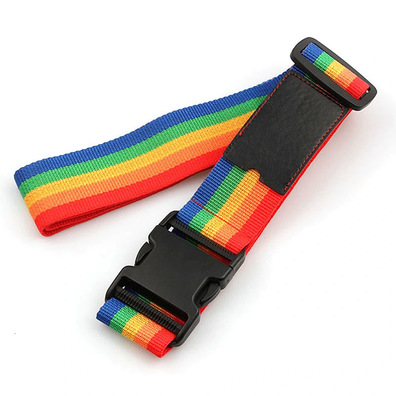 Sublimation printing custom logo polyester luggage strap with plastic lock