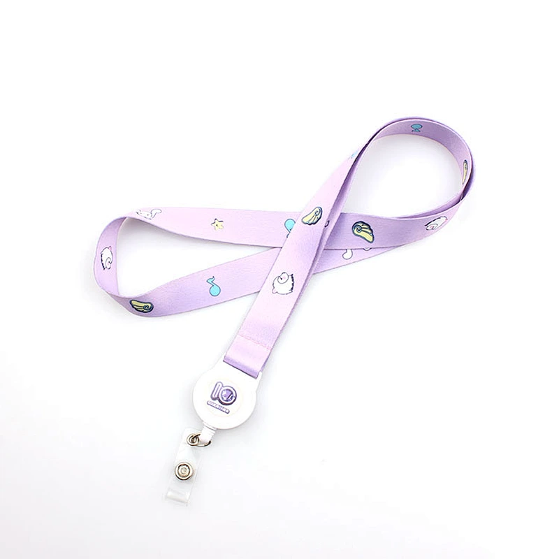 Custom badge holders neck strap sublimation printing lanyard with retractable reel