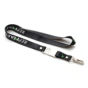 Popular Heat Transfer Printed Soft black neck Lanyard with Bottle Opener
