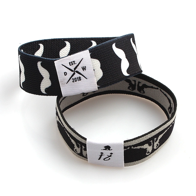 Woven rfid elastic fabric bracelet wristband custom