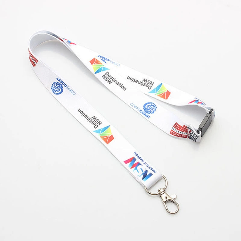 New trend fashion custom printed ribbon lanyard neck strap keychain