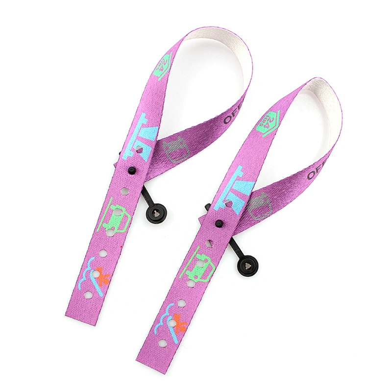 2019 No minimum cheap RPET custom logo polyester cloth printed wristband