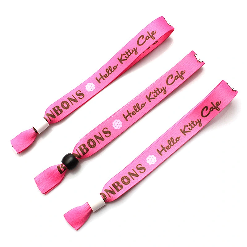 Adjustable soft event polyester printed fabric wristband