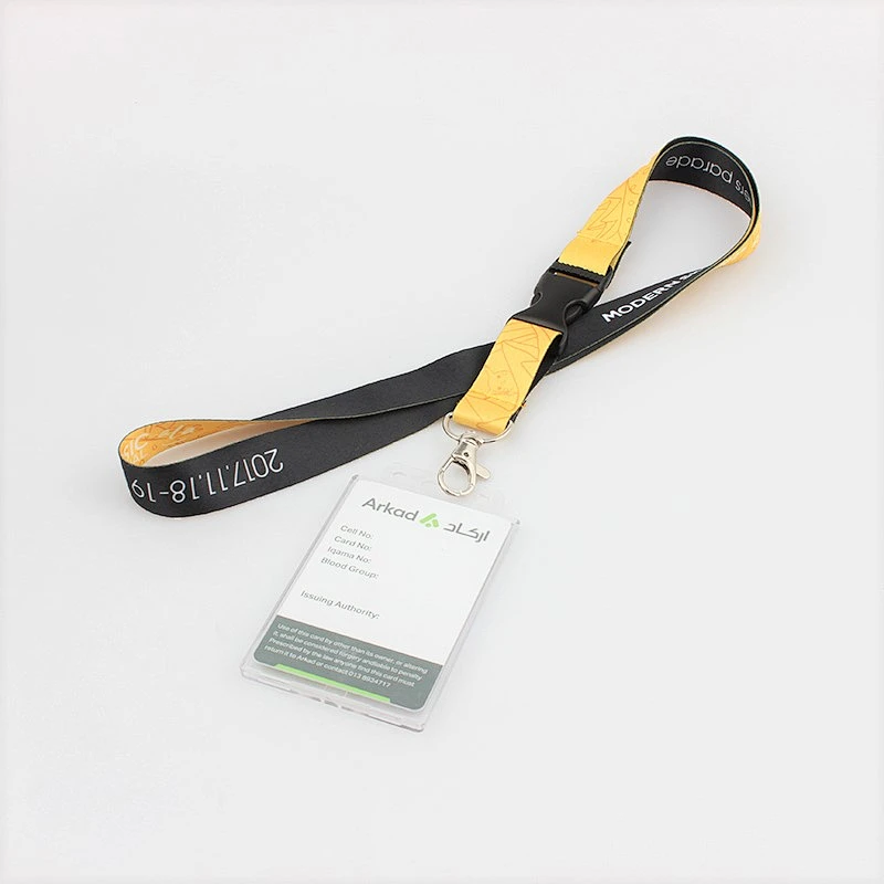 Eco-friendly badge holder lanyard with breakaway buckle