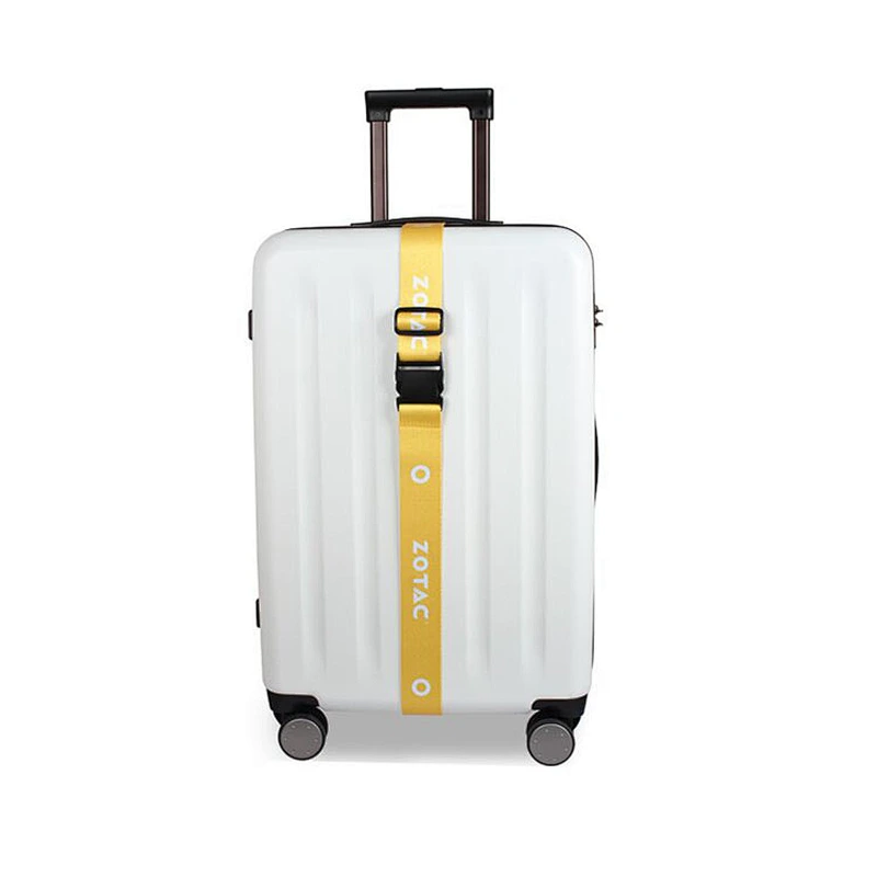Custom adjustable luggage strap belt with safety buckles for travel
