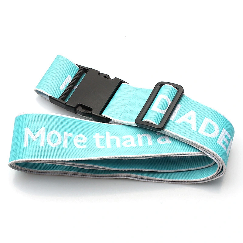 Factory OEM high quality woven luggage belt with adjustable buckle