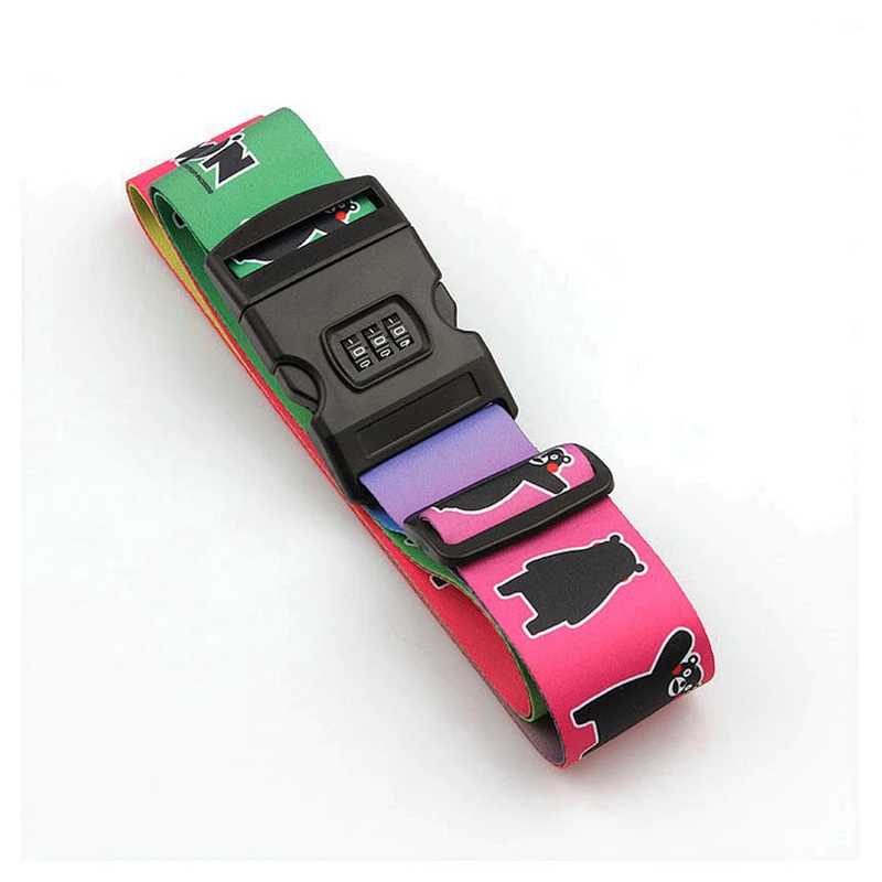 Personalized luggage belt with digital lock for security suitcase