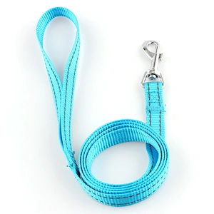 Hot sale custom solid durable nylon reflective blue dog leash