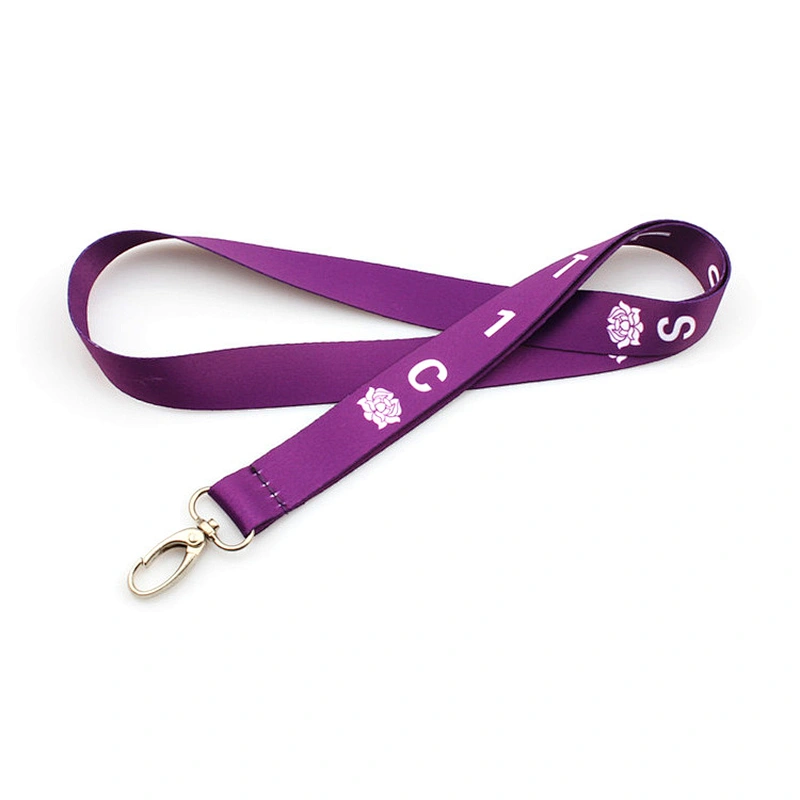 Flat polyester cheap personalized key lanyard no MOQ