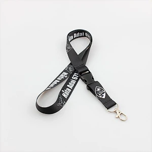 Custom logo polyester remove lanyard with breakaway buckle